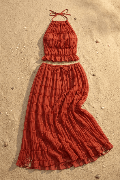 Ensemble Olivia - Top Bustier & Jupe Midi - L'atelier de Malte