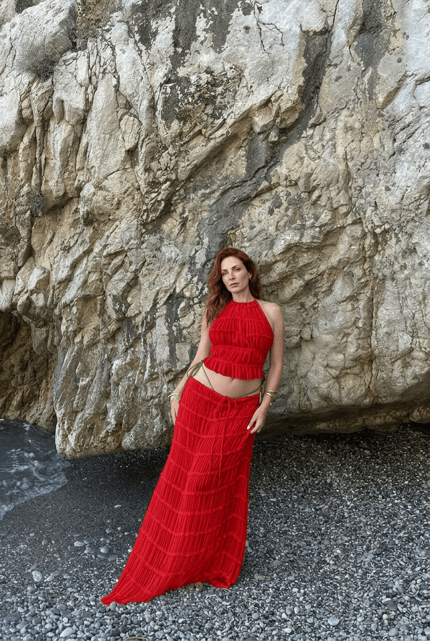 Ensemble Olivia - Top Bustier & Jupe Midi - L'atelier de Malte