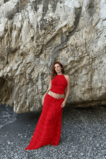 Ensemble Olivia - Top Bustier & Jupe Midi - L'atelier de Malte