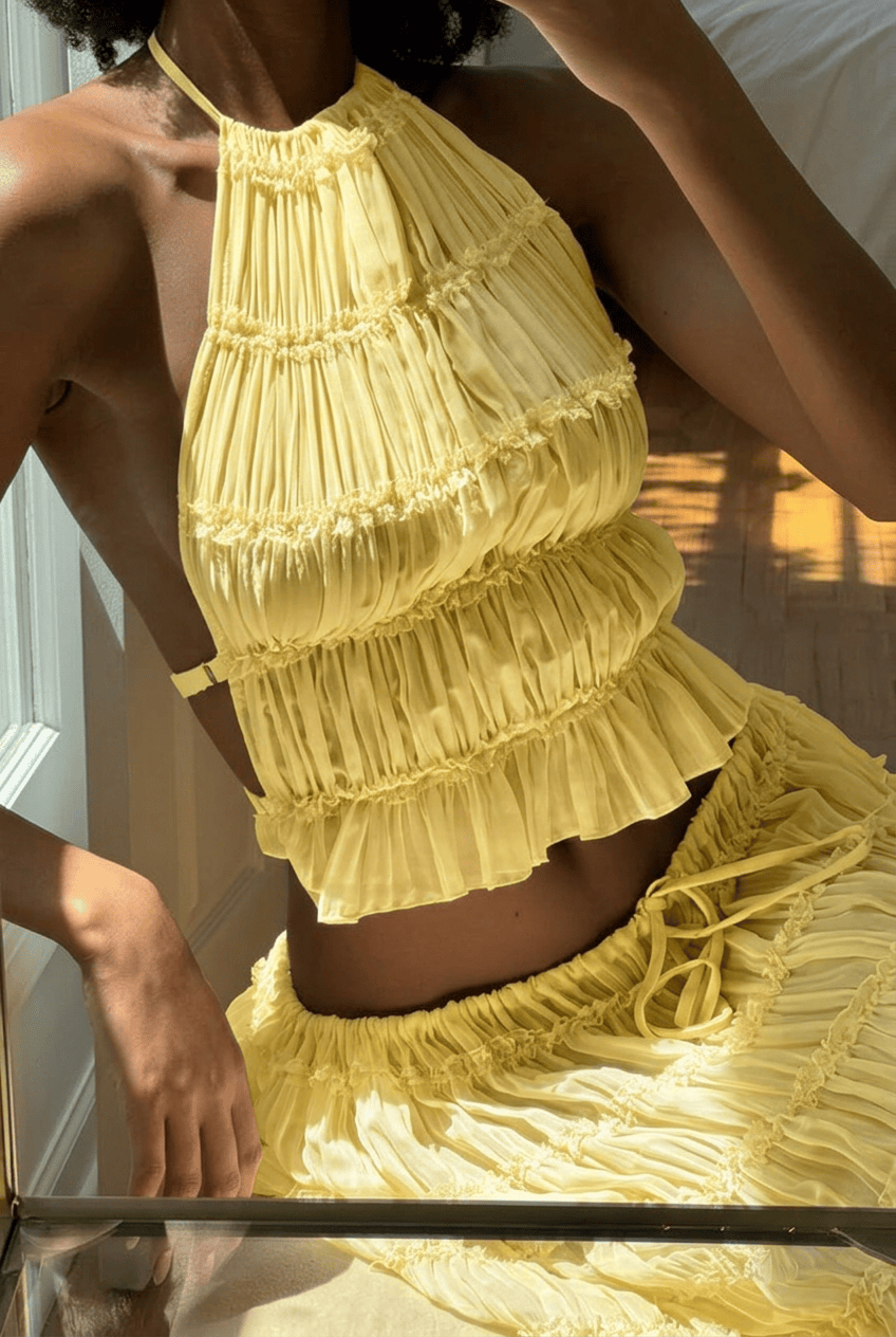 Ensemble Olivia - Top Bustier & Jupe Midi - L'atelier de Malte