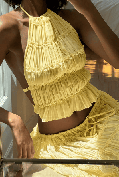 Ensemble Olivia - Top Bustier & Jupe Midi - L'atelier de Malte