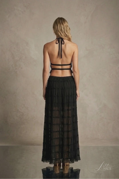 Σετ Olivia - Τοπ Bustier & Midi Φούστα • Μαύρο