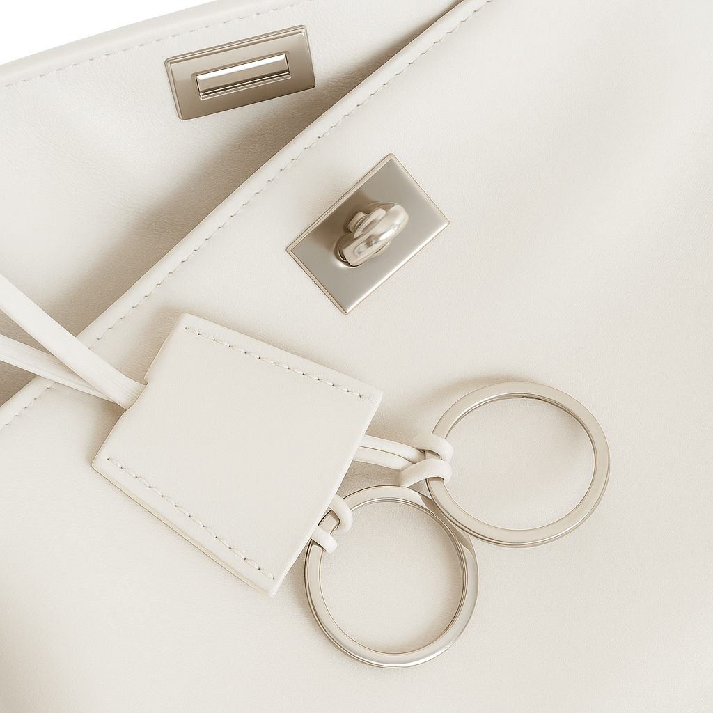 Sac à main femme Moira – Cabas cuir lisse & verrou tourniquet 