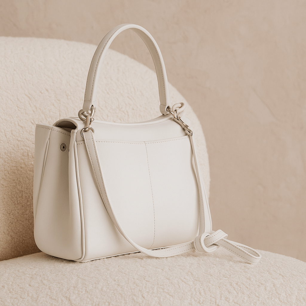Sac à main femme Moira – Cabas cuir lisse & verrou tourniquet 