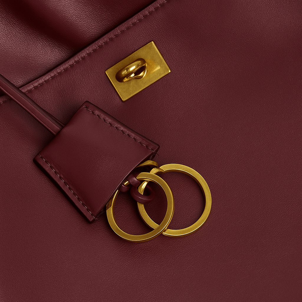 Sac à main femme Moira – Cabas cuir lisse & verrou tourniquet 