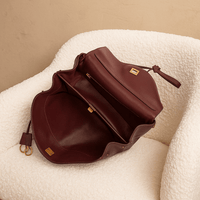 Sac à main femme Moira – Cabas cuir lisse & verrou tourniquet 