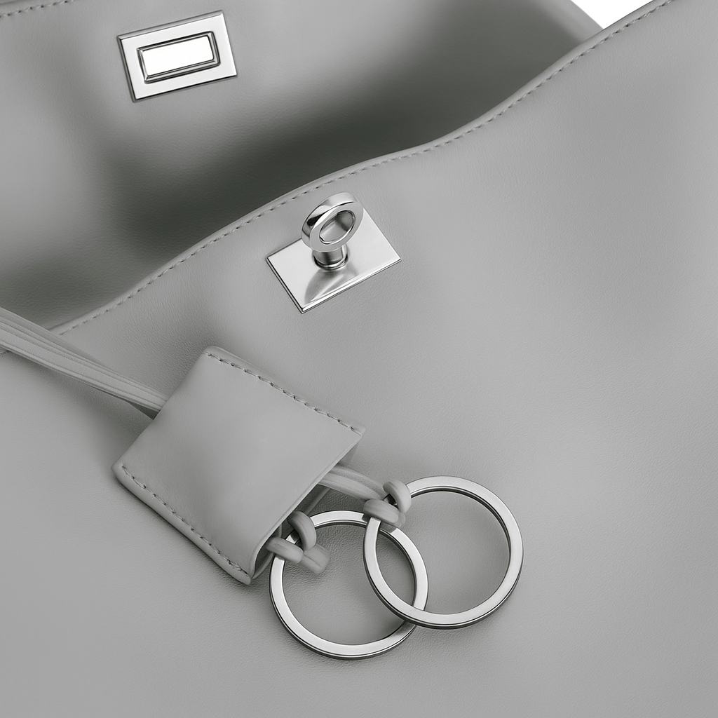 Sac à main femme Moira – Cabas cuir lisse & verrou tourniquet 