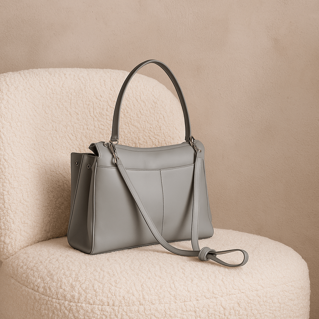 Sac à main femme Moira – Cabas cuir lisse & verrou tourniquet 