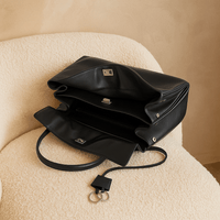 Sac à main femme Moira – Cabas cuir lisse & verrou tourniquet 