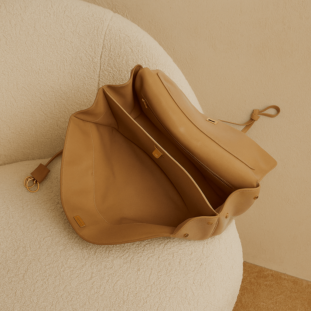 Sac à main femme Moira – Cabas cuir lisse & verrou tourniquet 
