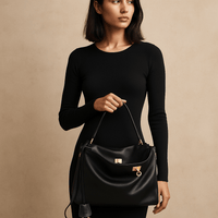 Sac à main femme Moira – Cabas cuir lisse & verrou tourniquet 