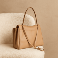 Sac à main femme Moira – Cabas cuir lisse & verrou tourniquet 