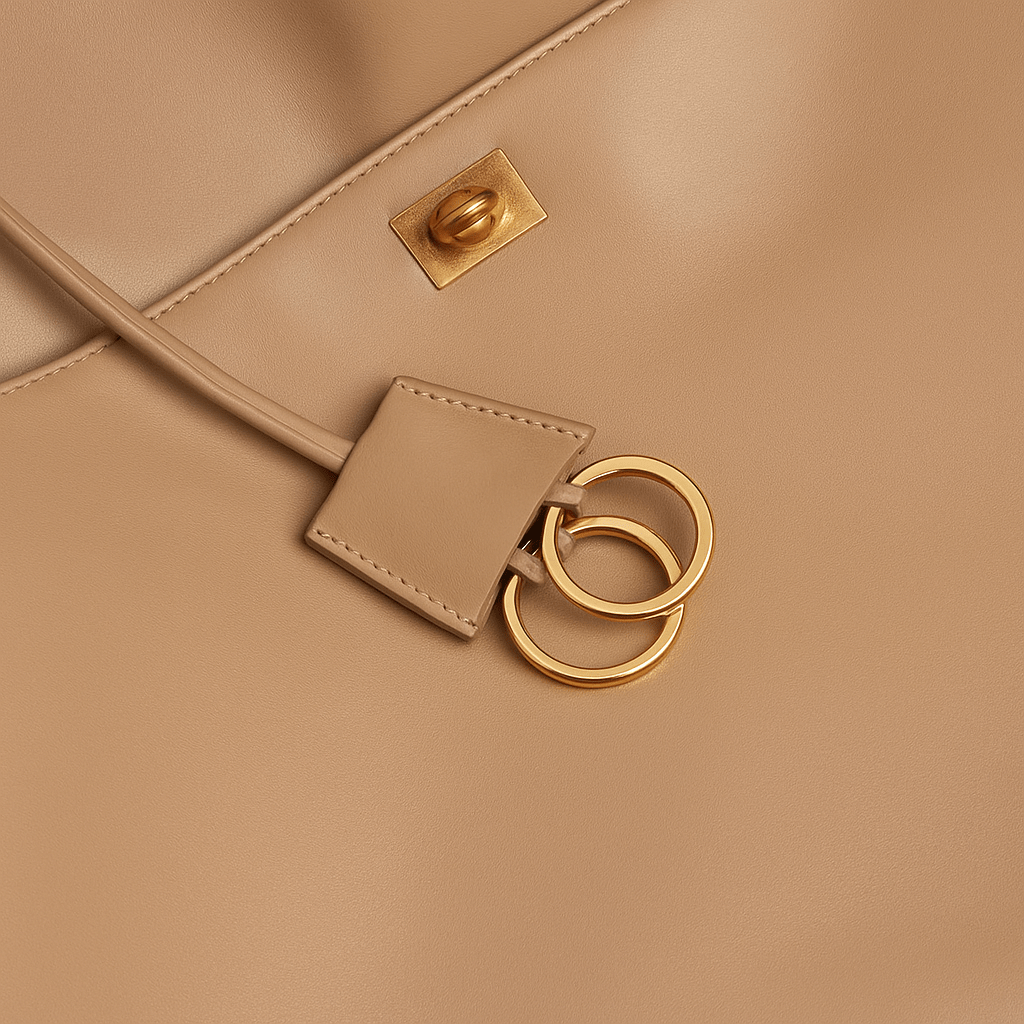 Sac à main femme Moira – Cabas cuir lisse & verrou tourniquet 