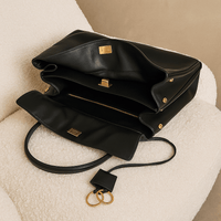 Sac à main femme Moira – Cabas cuir lisse & verrou tourniquet 