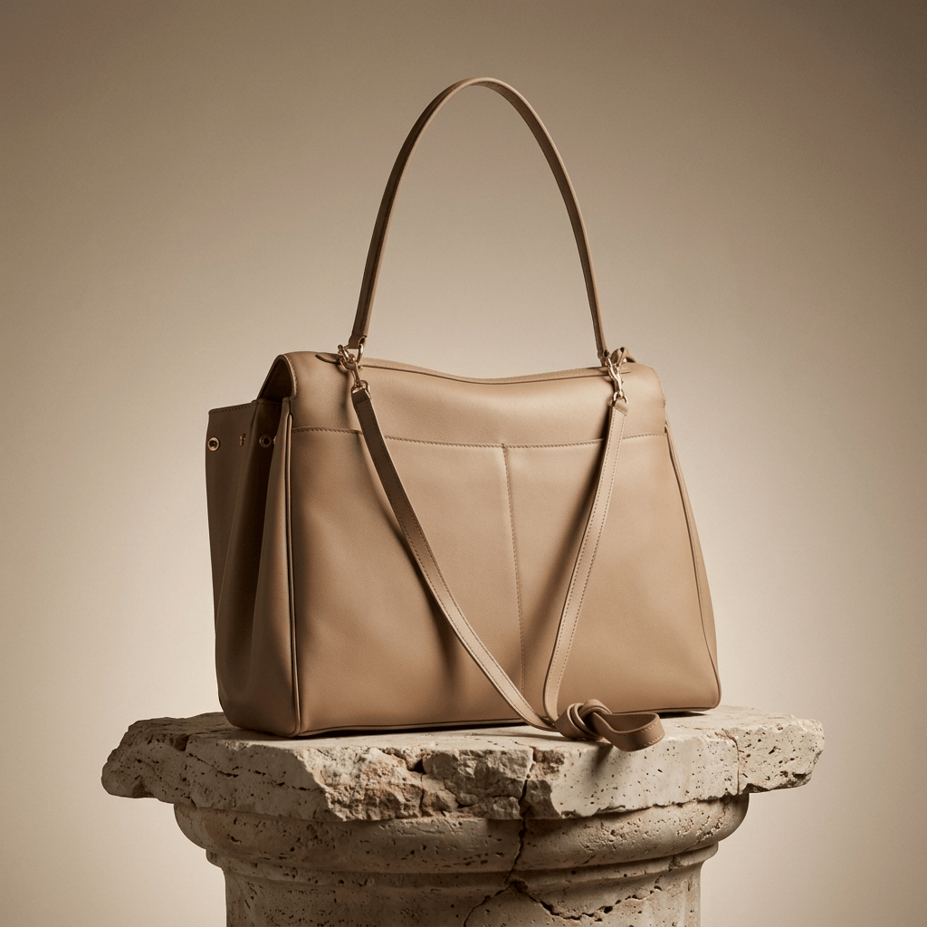 Sac à main femme Moira – Cabas cuir lisse & verrou tourniquet 