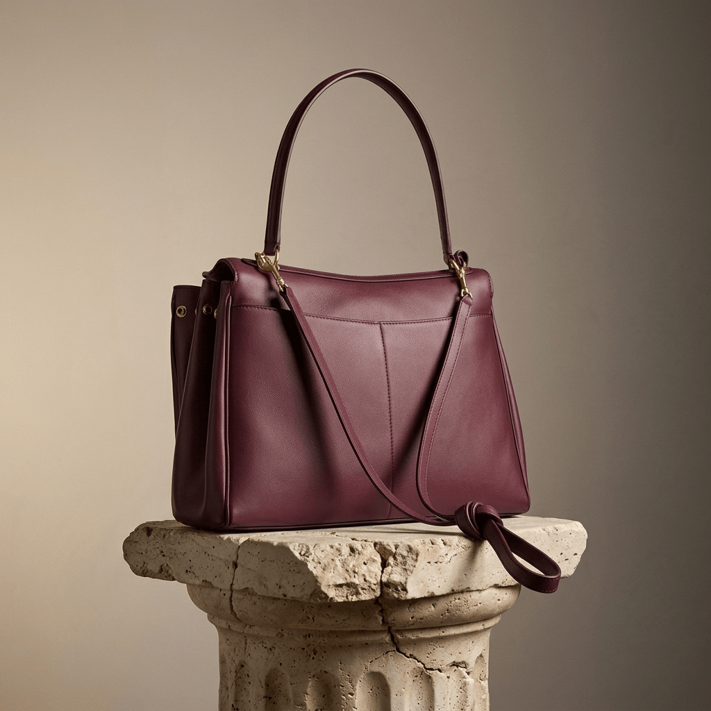 Sac à main femme Moira – Cabas cuir lisse & verrou tourniquet 