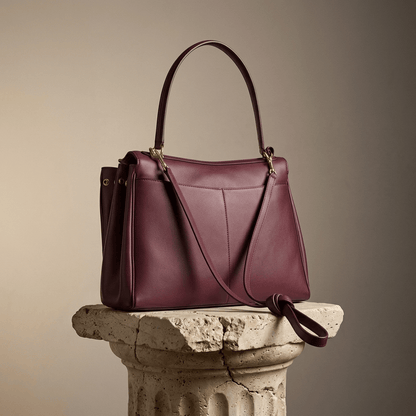 Sac à main femme Moira – Cabas cuir lisse & verrou tourniquet 