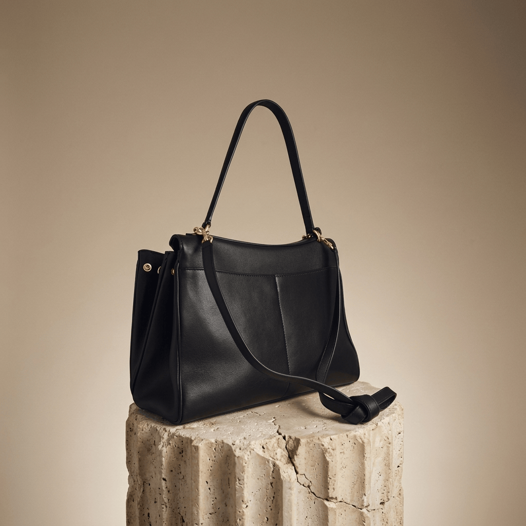 Sac à main femme Moira – Cabas cuir lisse & verrou tourniquet 