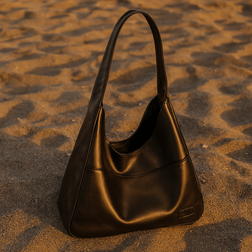 Sac à main hobo Elia – Similicuir vegan | L’Atelier de Malte Noir
