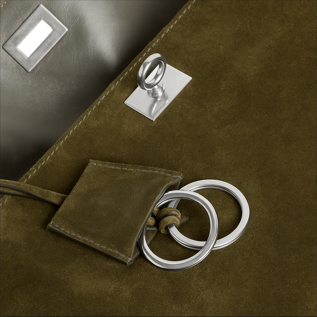 Sac à main Moira Chromatica – cabas en daim coloré L’Atelier de Malte Vert