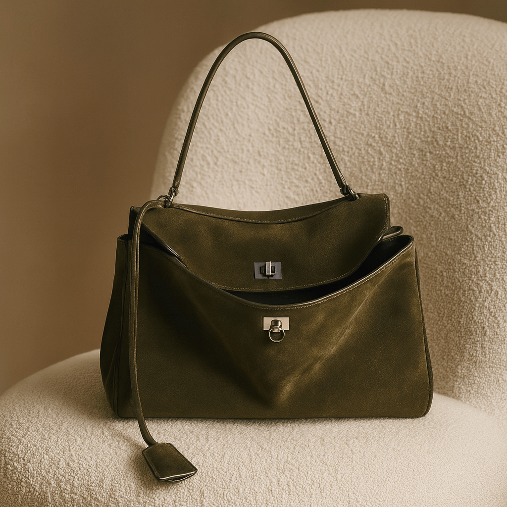 Sac à main Moira Chromatica – cabas en daim coloré L’Atelier de Malte Vert
