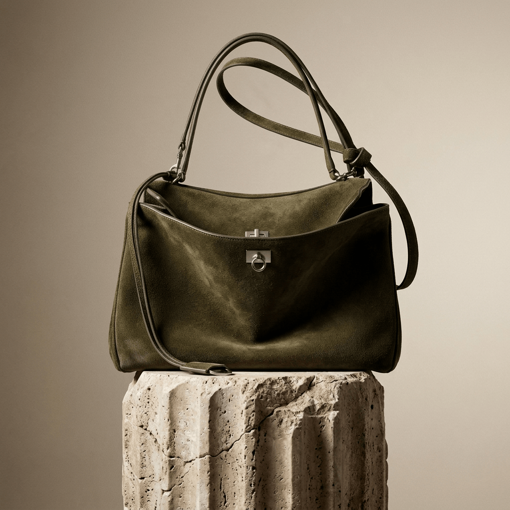 Sac à main Moira Chromatica – cabas en daim coloré L’Atelier de Malte Vert