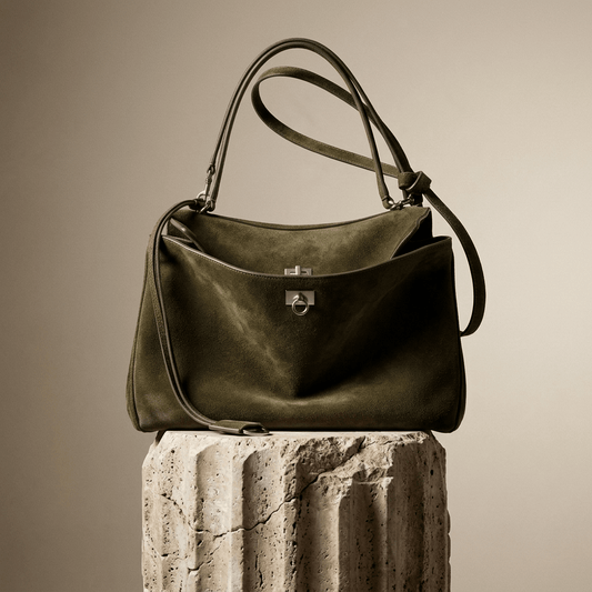 Sac à main Moira Chromatica – cabas en daim coloré L’Atelier de Malte Vert