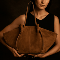 Sac à main Onda – Cabas en daim & anse réglable | L’Atelier de Malte Camel
