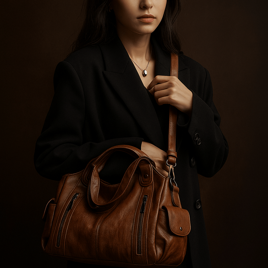 Sac Iséa – Cabas vegan 40cm avec anses & poches zippées | L’Atelier de Malte