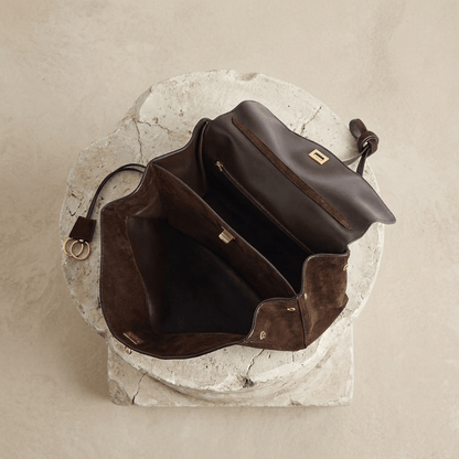 Sac Moira – Cabas daim véritable & intérieur cuir | L’Atelier de Malte