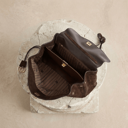 Sac Moira – Cabas daim véritable & intérieur cuir | L’Atelier de Malte
