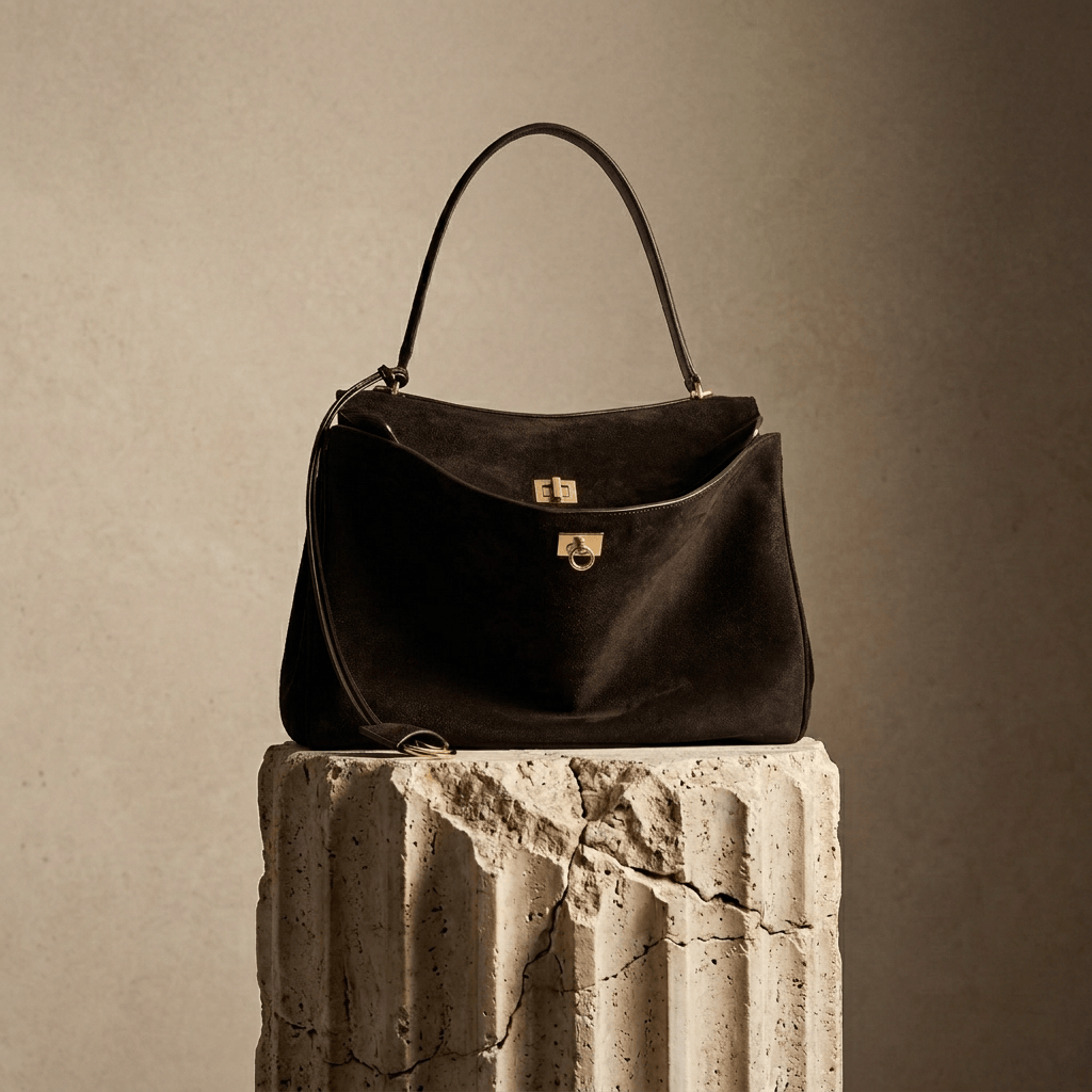 Sac Moira – Cabas daim véritable & intérieur cuir | L’Atelier de Malte Chocolat