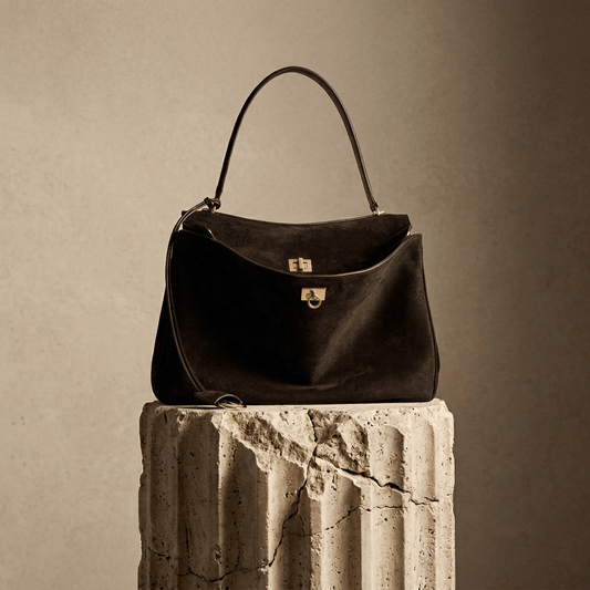 Sac Moira – Cabas daim véritable & intérieur cuir | L’Atelier de Malte Chocolat