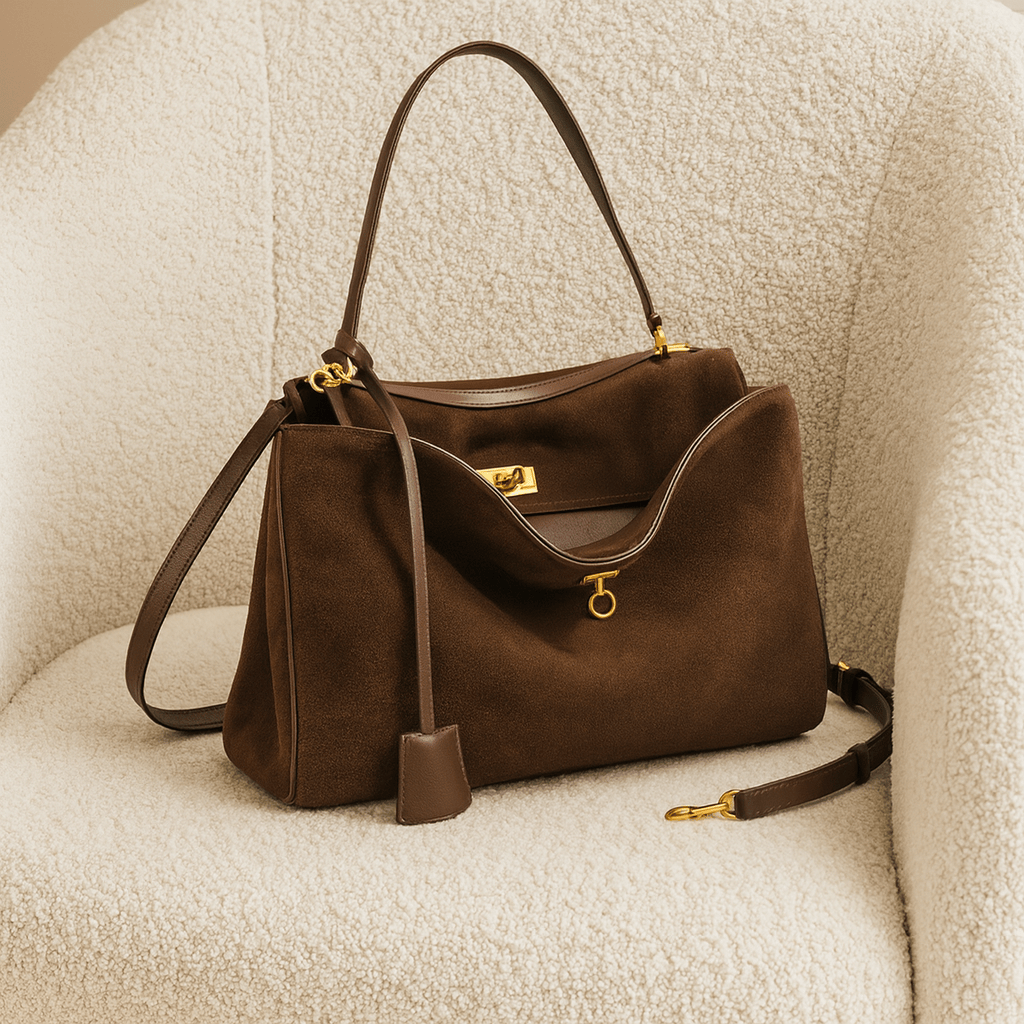 Sac Moira – Cabas daim véritable & intérieur cuir | L’Atelier de Malte Coffee