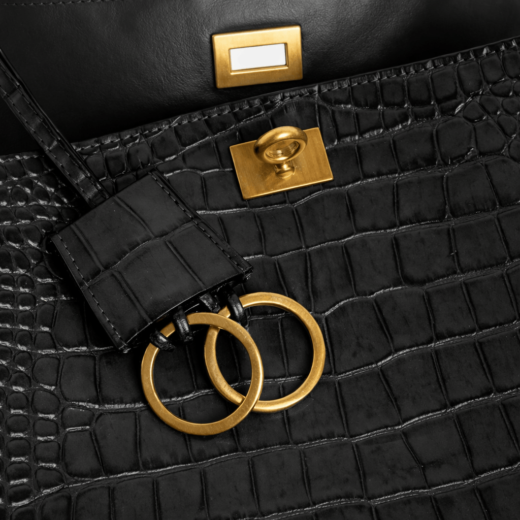 Sac Moira Coccodrillo - Cuir pleine fleure, grand format.