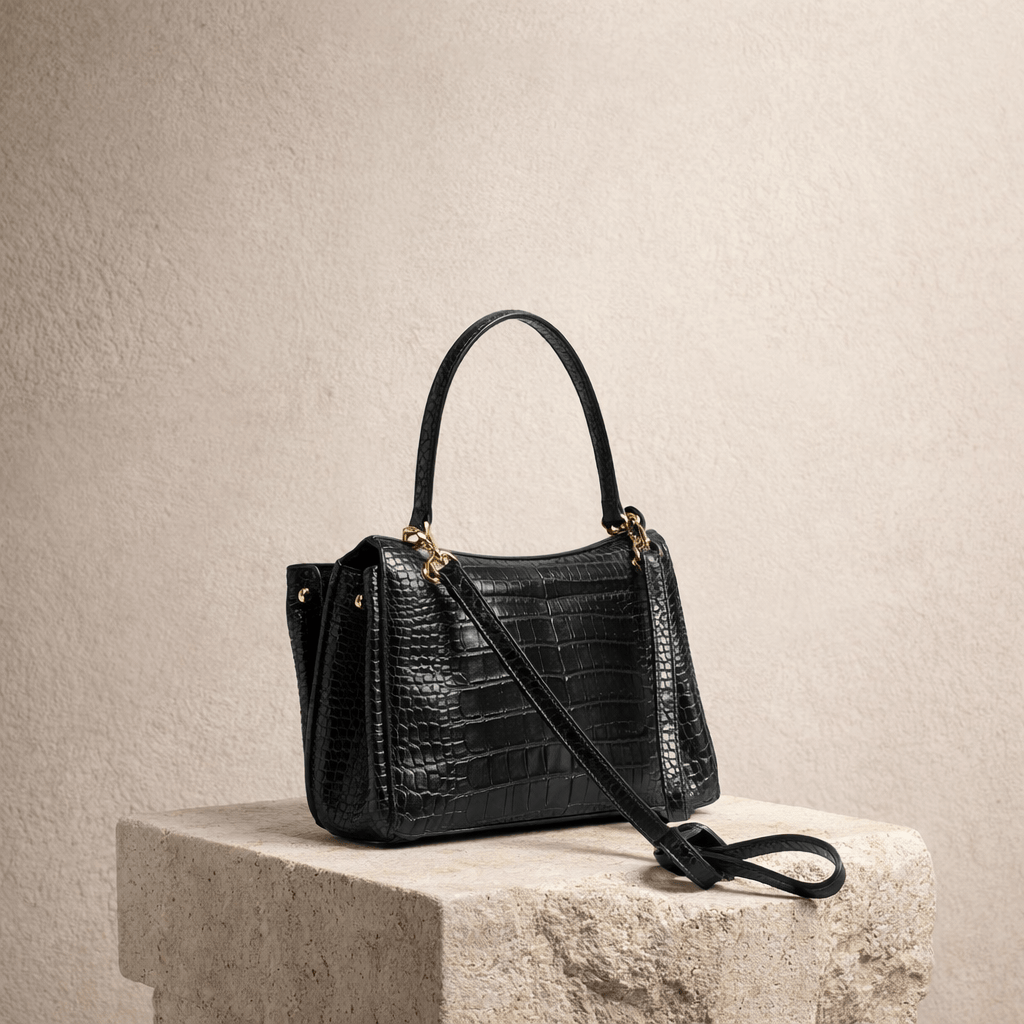 Sac Moira Coccodrillo - Cuir pleine fleure, grand format.