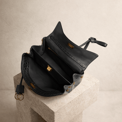 Sac Moira Coccodrillo - Cuir pleine fleure, grand format.