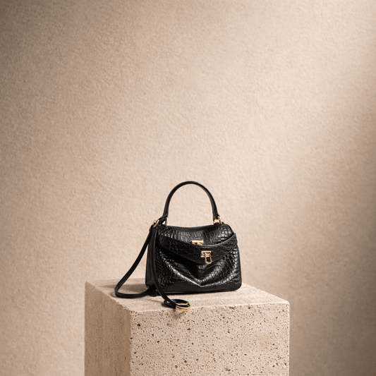 Sac Moira Coccodrillo - Grand Format, Noir Noir / Mini