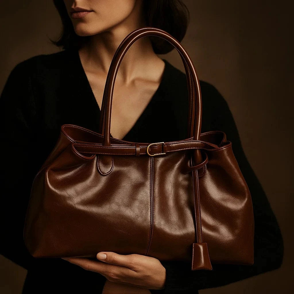 Sac Vera – Cuir vegan verni & double anses