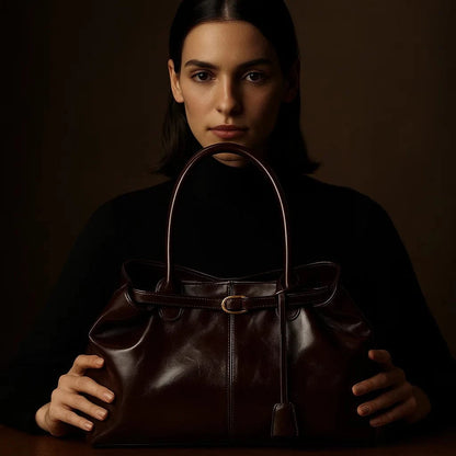 Sac Vera – Cuir vegan verni & double anses
